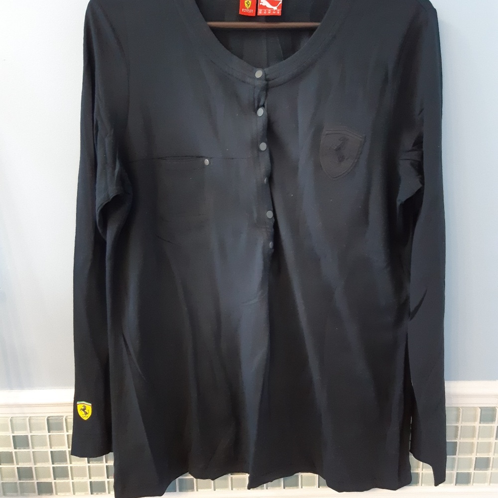 Long sleeves black shirt Puma/Ferrari for women